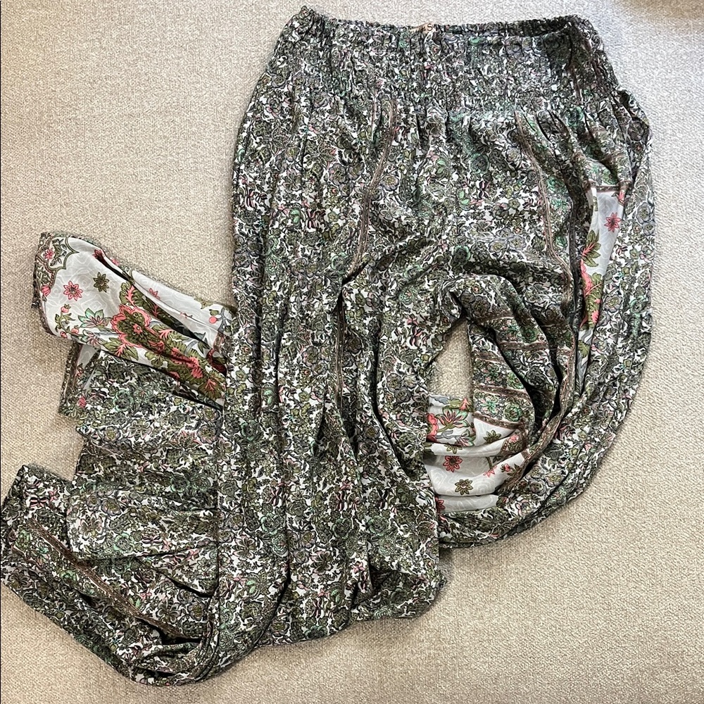 Chic Floral Wide Leg Women's Pants